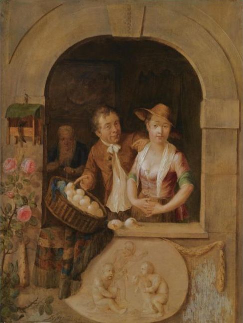 Couple In Window - Unknown Artist, Leiden, 18th Century Netherlands